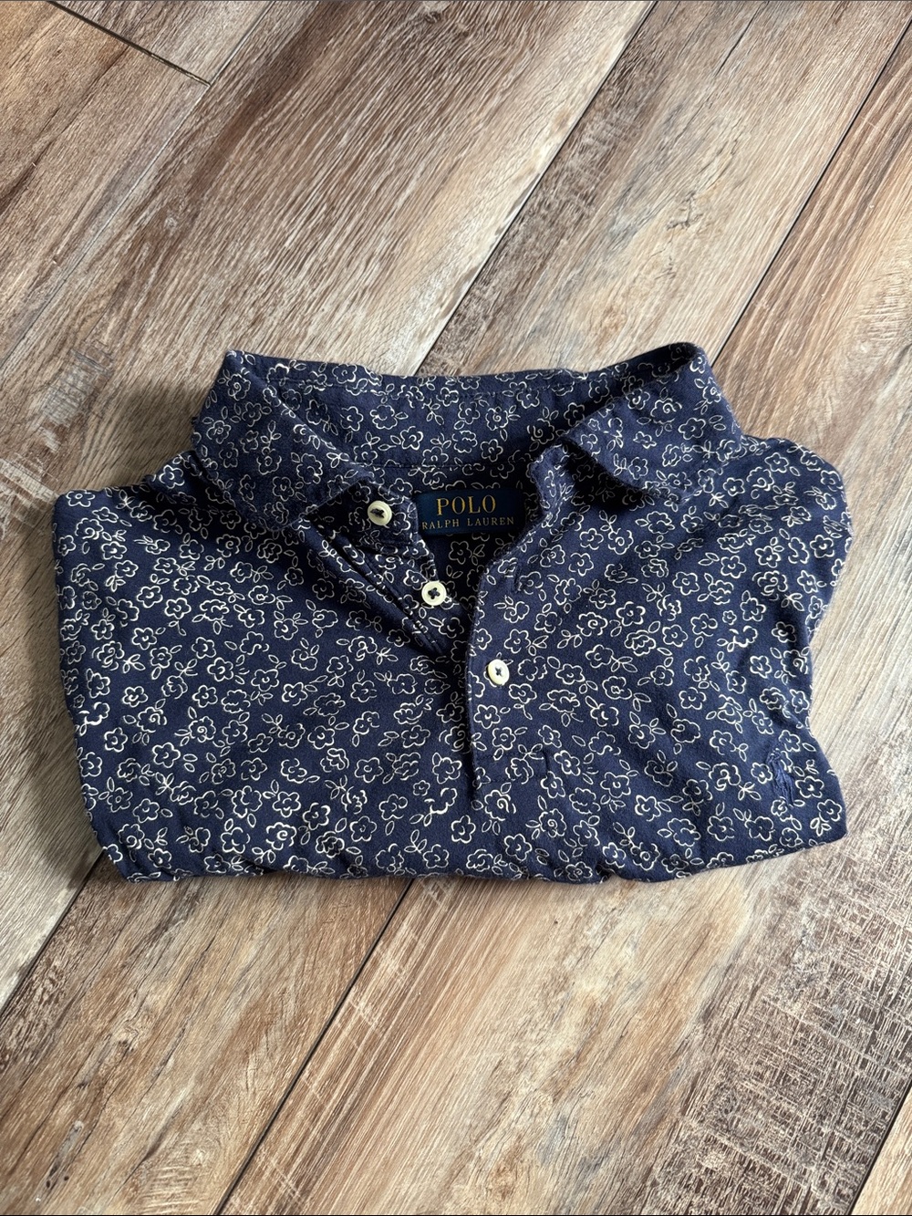 Polo by Ralph Lauren Navy Blue Floral Polo Shirt